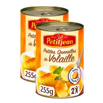 Petitjean Petites Quenelles de Volaille au naturel en conserve pour 2, Lot de 2x255g