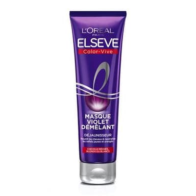 Elsève Masque violet déjaunisseur pour cheveux méchés, blonds ou blancs, 150ml