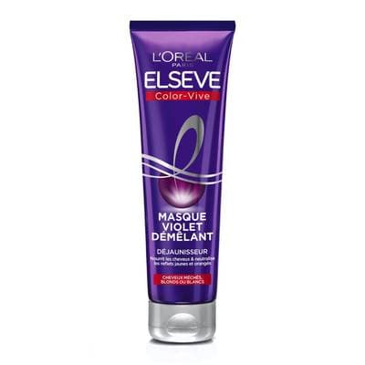 Elsève Masque violet déjaunisseur pour cheveux méchés, blonds ou blancs, 150ml