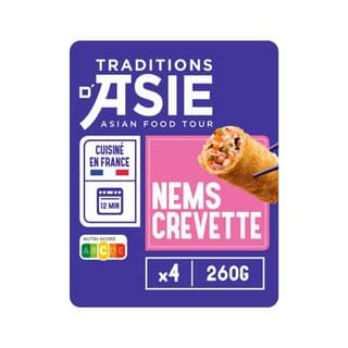 Traditions d'Asie Nems Crevette sauce Nuoc Mam, 4 pièces - 260g