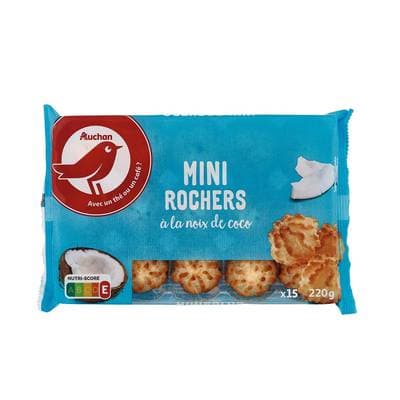 Auchan Mini rochers à la noix de coco x15, 220g