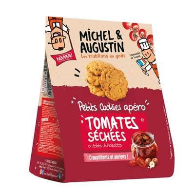 Michel et Augustin Petits cookies apéro aux tomates séchées et éclats de noisettes, 90g
