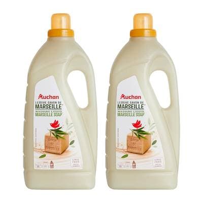 Auchan Lessive liquide Savon de Marseille, Lot de 2x2,97L