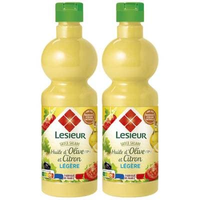 Lesieur Sauce Crudités Légère Huile d'Olive et Citron, Lot de 2x50cl
