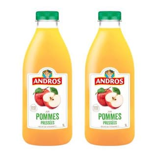 Andros Jus de Pommes Pressées, Lot de 2x1L