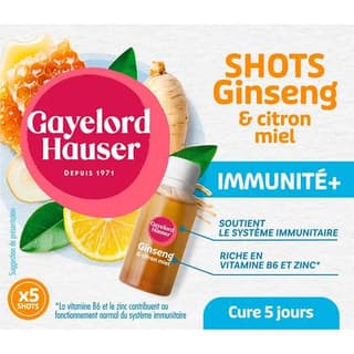 Gayelord Hauser Shots Ginseng et citron miel Immunité +, 150ml