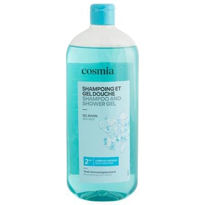 COSMIA Shampooing et gel douche 2en1 sel marin, 750ml