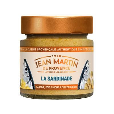 Jean Martin de Provence Sardinade - Spécialité à la sardine pois chiches et citron vert à tartiner en bocal, 100g