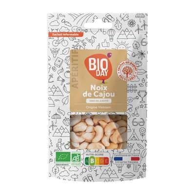 Bioday Noix de Cajou bio, Sachet de 125g