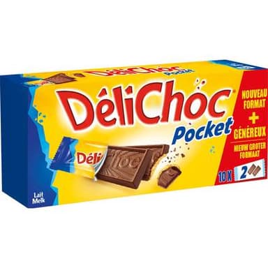 Delichoc Biscuit chocolat lait Pocket, 250g