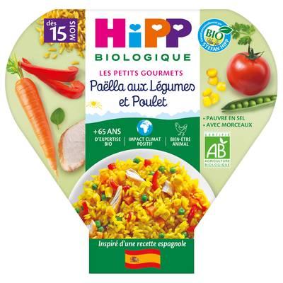 Hipp - Les Petits Gourmets - Paëlla aux Légumes et Poulet Bio Assiette Bébé Dès 15 mois