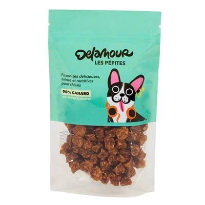 Delamour Friandise Pépite au Canard et Abricot en sachet - Récompense pour chien, 150g