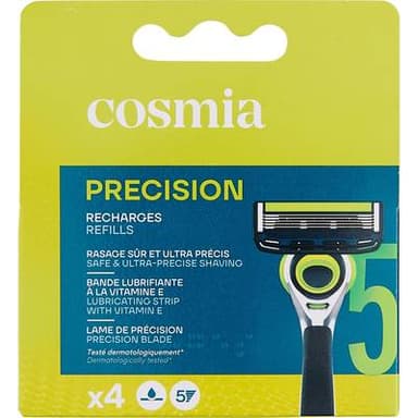 COSMIA MEN Recharge 5 lames compatibles rasoirs Activ3 et Précision, 4 lames