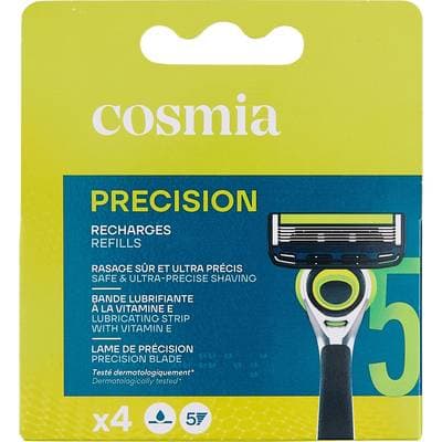 COSMIA MEN Recharge 5 lames compatibles rasoirs Activ3 et Précision, 4 lames