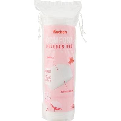 Auchan Comfort Disques duo à démaquiller, 70 pièces