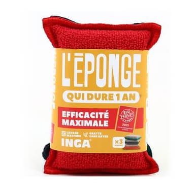 Inga Eponges Lavable Grattante Multi-couleur Qui Dure 1 An, 3 éponges