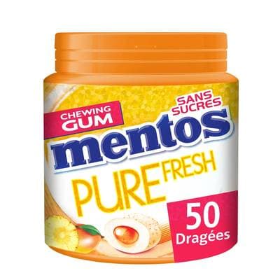 Mentos Chewing-gum tropical pure fresh sans sucres, 50 dragées