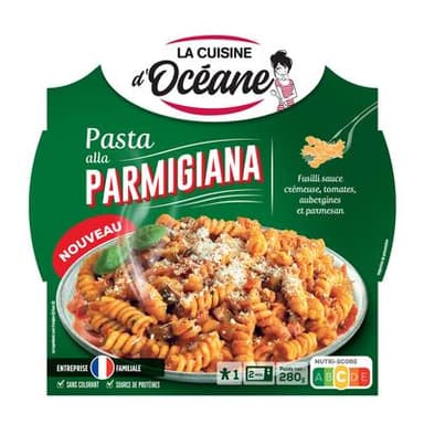 La Cuisine d'Océane Pasta all' Parmigiana - Fusili Sauce Crémeuse, Tomates, Aubergines et Parmesan, 280g