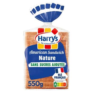 Harrys Pain de Mie Nature American Sandwich, 14 tranches - 550g