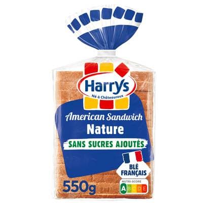 Harrys Pain de Mie Nature American Sandwich, 14 tranches - 550g