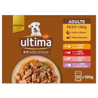 Affinity - Ultima Sachet fraicheur en sauce 4 recettes pour petit chien adulte, 12x100g