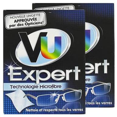 Vu Lingettes Expert pour lunettes, Lot de 2x20 pièces