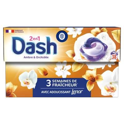 Dash - Lessive capsules 2 en 1 Ambre et Orchidée