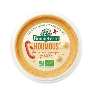 Bonneterre Houmous de poivrons rouges grillés bio, 170g