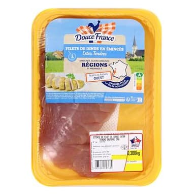 Douce France Filets de Dinde en Emincés Extra Tendres, 300g