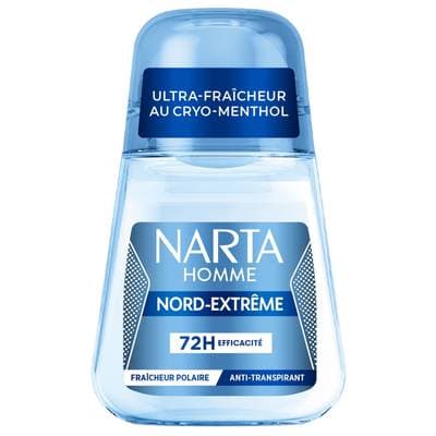 Narta Homme Déodorant Bille pour Homme Nord-Extrême 72H Fraîcheur Polaire au Cryo-Menthol, 50ml