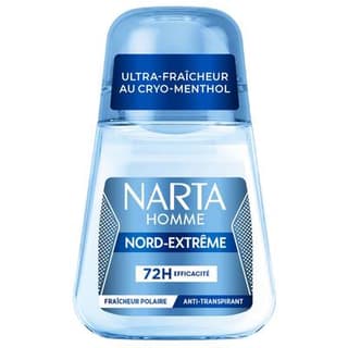 Narta Homme Déodorant Bille pour Homme Nord-Extrême 72H Fraîcheur Polaire au Cryo-Menthol, 50ml