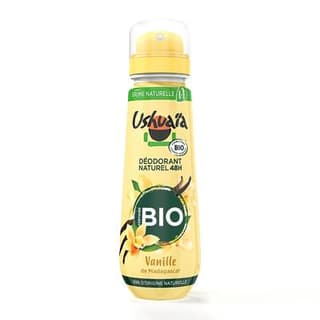 Ushuaïa Déodorant spray compressé Bio Efficacité 48h Vanille de Madagascar, 75ml