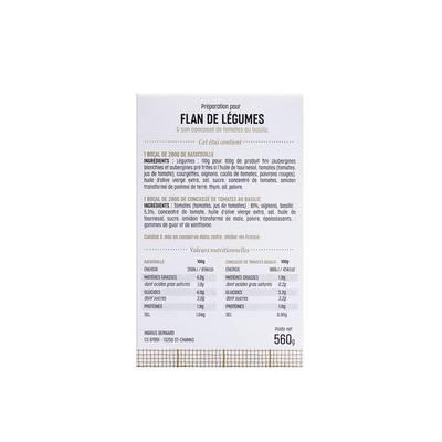 3183811004584 - Marius, L'Épicerie Inspirée - Flan de légumes et son concassé de tomates au basilic - Préparation pour 4/5 personnes