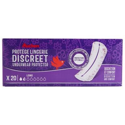 Auchan Discreet protège lingerie long, 20 pièces