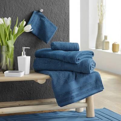 3574388015484 - Douceur D Interieur - Drap de bain éponge unie bleu Saphir