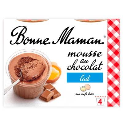 Bonne Maman Mousse chocolat au lait, 4x50g