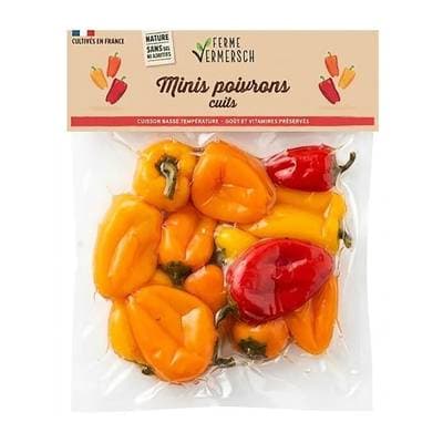 Ferme Vermersch Mini Poivrons 3 Couleurs Cuits, 280g