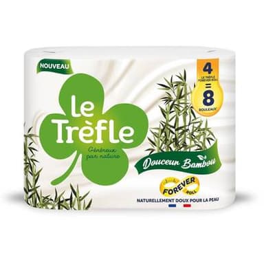 Le Trèfle Papier toilette douceur bambou, 4 rouleaux