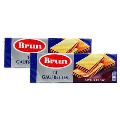 Brun Gaufrettes saveur cacao (2x14), Lot de 2x146g