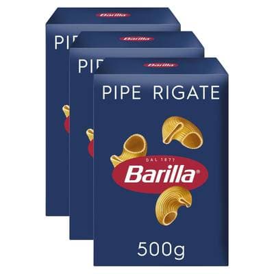Barilla Pâtes Pipe rigate, Lot de 3x500g
