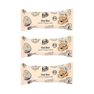 Koro Barre d'avoine au citron et graines de pavot bio, Lot de 3x60g