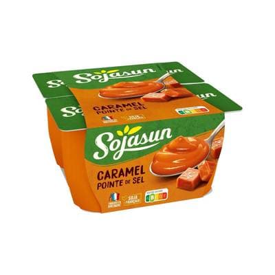 Sojasun Dessert Végétal Soja Caramel Salé, 4x100g