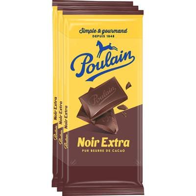 Poulain Tablette de chocolat noir extra, 3x100g