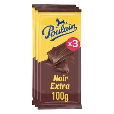 Poulain Tablette de chocolat noir extra, 3x100g