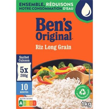 Ben's Original Riz Long Grain 10 minutes Sachet Cuisson, 5x200g