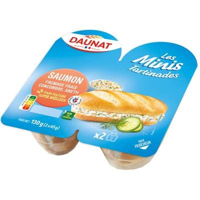 DAUNAT Mini Sandwich Saumon, 2x65g