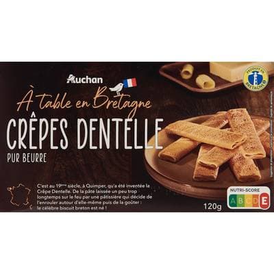 Auchan Terroir Crêpes dentelle pur beurre, 120g