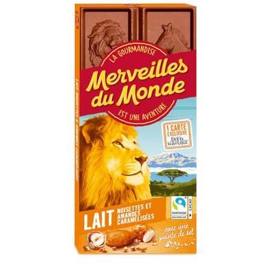 Merveilles du monde Tablette Lait Noisettes, 100g