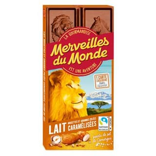 Merveilles du monde Tablette Lait Noisettes, 100g