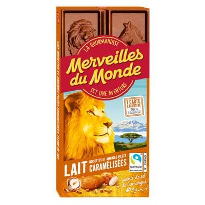 Merveilles du monde Tablette Lait Noisettes, 100g